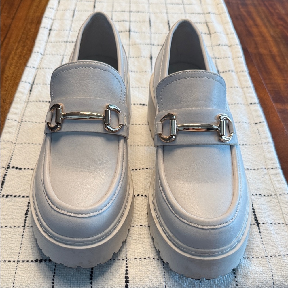 Steve Madden Approach white loafers